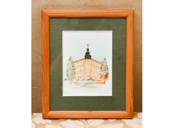 Framed And Matted - Water Color On Paper -  Hotel Le Palais - 8x7 (0466)