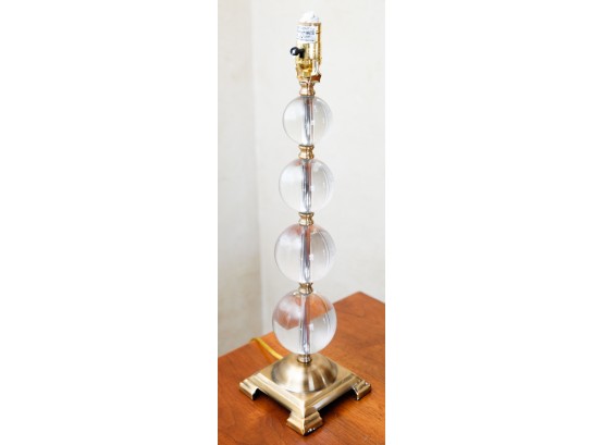 Table Lamp Designed With Clear Stacked Glass Balls  With Brushed Metal Base 23'h X6' W (0545)