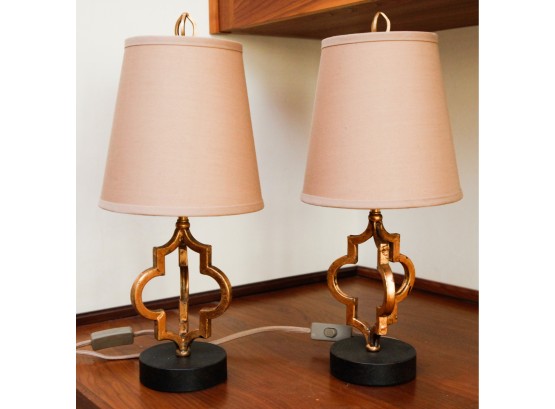 Pair Of Table Lamps W/ Shade - #E330736 -2011 - 17x8 (0424)