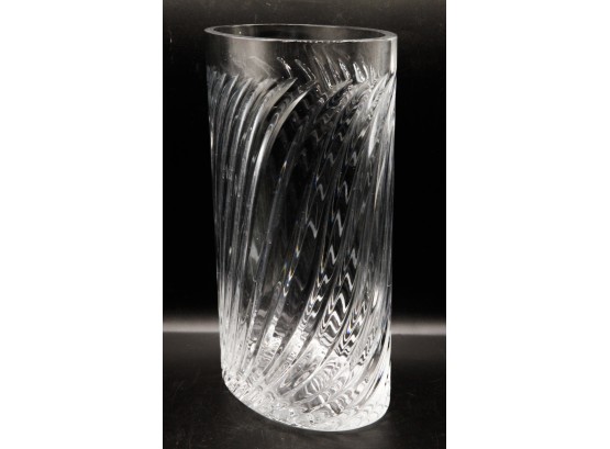 Large Vintage Cut Glass Vase - 12' (0346)