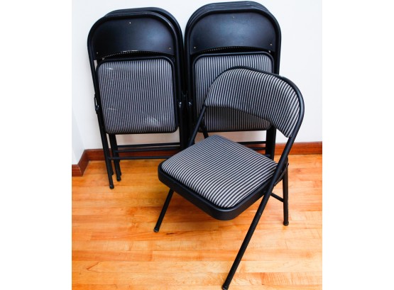 7 Upholstered Cushioned Metal Folding Chairs - 29x18x16 (0491)
