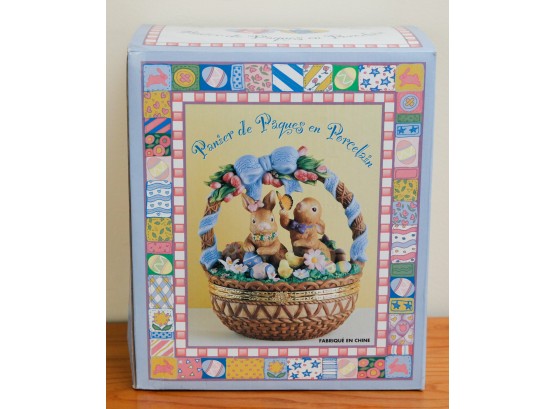 Porcelain Easter Basket Trinket Box - In Original Packaging -  Easter Decorations  (0553)