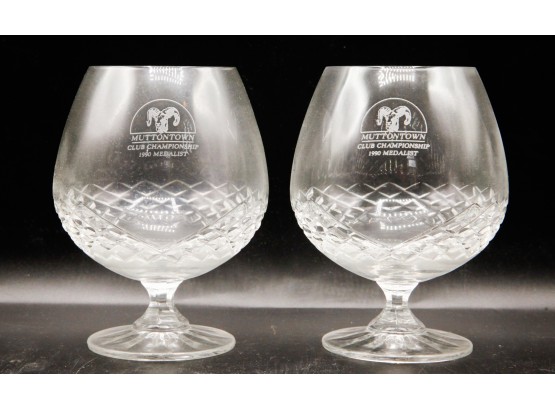 A Pair Of Mutton Town Club Championship Cognac Glasses - 1990 Medalist (0356)