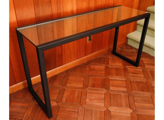 Stunning - Glass Side Table With Metal Black Frame - 29x54x18 (0387)
