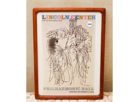 Giclee Gallery Print Framed Lincoln Center Poster - Philharmonic Hall - Sept 23, 1962  (0463)
