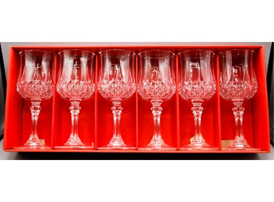 Lot Of 6 Cristal D'arques Longchamp Glasses - 17,5 Cl  - Made In France - In Original Box (0327)