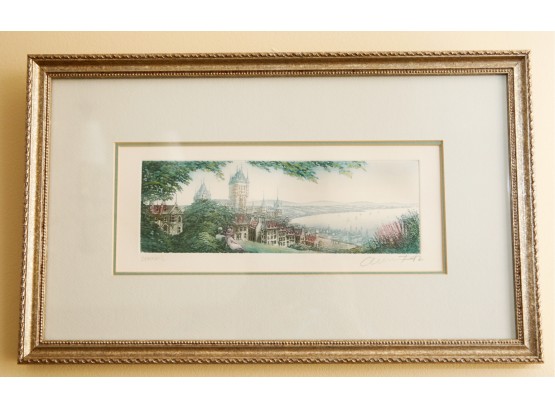 Landscape - Watercolor Painting Framed And Matted - Signed - 24x14 (0348)