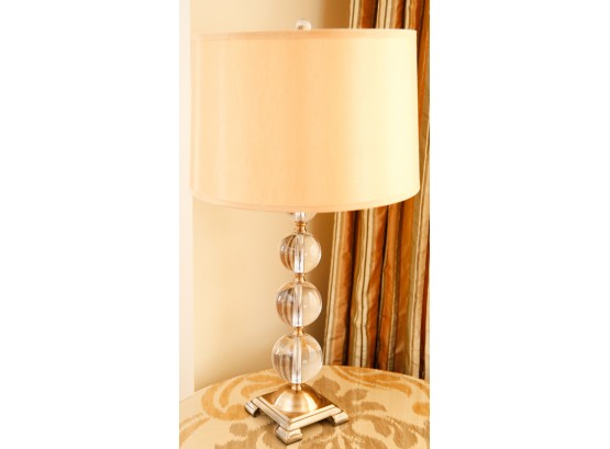One Clear Crystal Glass Globe Table Lamp With Shade - 28x16 (0375)