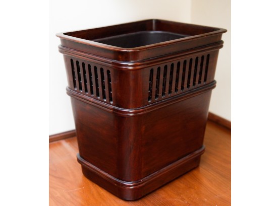 Wooden Waste Basket W/ Plastic Lining - Made In Indonesia - Selamat Designs (0483)