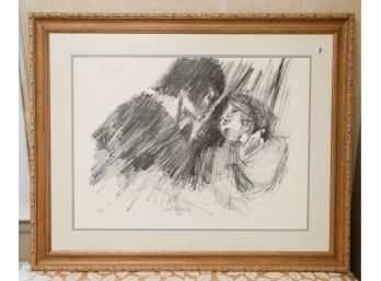Rare Lithograph Signed Aldo Luongo ,'Young Lovers'  #92/275 - 28x34 (0467)
