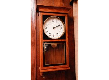 Amana - Oak Wall Pendulum Clock - Battery Operated 26x11x4 (0412)