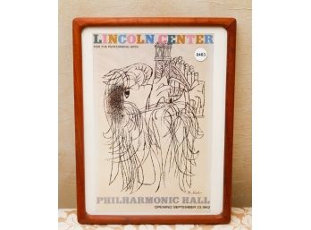 Giclee Gallery Print Framed Lincoln Center Poster - Philharmonic Hall - Sept 23, 1962  (0463)