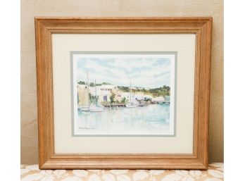 Framed And Matted Art - Signed By Anita Symonds -  From Hunter's Wharf, Bermuda 15x17 (0459)
