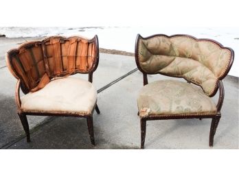 Rare Deco Leaf Chairs Maison Jansen Jean-Henri Jansen Style (Project)- 36hx32x23(0834)