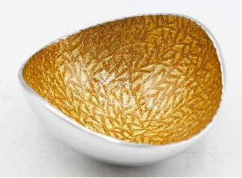 Small Charming Silver And Gold Tone Decorative Bowl - (0806)