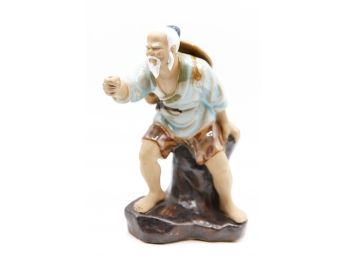 Vintage 7' Chinese Wanjiang Mudman Fisherman Figurine - China (0656)