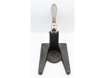 Vintage Cast Iron Metal Can Lever Hole Punch Opener Bar Counter Top Industrial - Chicago (0873)