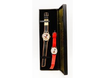 2 Mickey Mouse Watches - 50 Year Commemorative Official Mickey Mouse Watch - Bradley  (0736)
