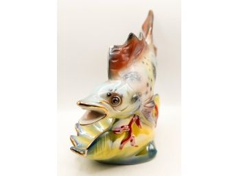 Stunning Vintage Ceramic Fish Figurine - Made In Italy - Damage Photographed - Small Chip On Fin (0661)
