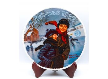 Norman Rockwell Decorative Plate- W/ Certificate Of Authenticity- In Original Box 'Christmas Courtship' (0627)