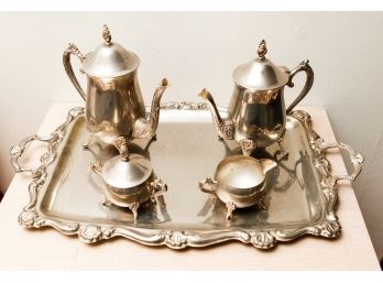 International Silver Co. Vintage-Silver Plated Coffee/Tea Service Set & Tray ()