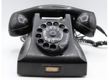 Old Vintage 1940's Bakelite PTT Black Rotary Telephone Ericsson Holland - Untested  (0864)