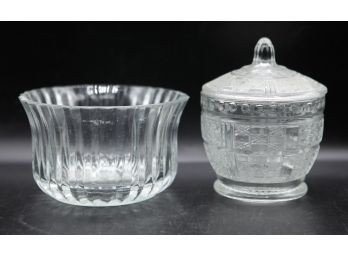 A Pair Of Vintage Glass Candy Dishes -(0723)