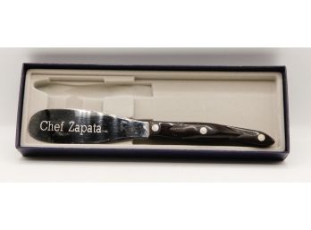 Vintage Retro Cutco Spatula/ Spreader Serrated Knife - 1821 - Engraved 'chief Zapata' - (0713)