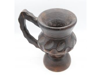 Vintage - Hand Carved Wooden Mug (0852)