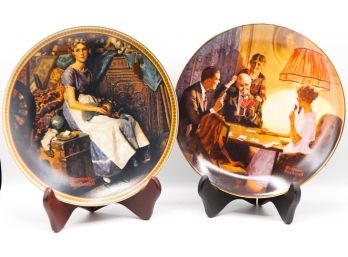 2 Norman Rockwell Decorative Dishes - In Original Box - 1 W/ Certificate Of Authenticity (0647)
