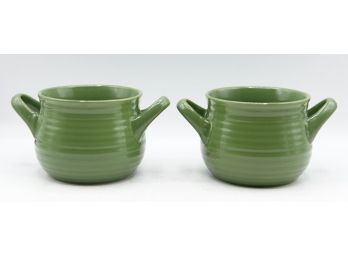 A Pair Of 'California Pantry' Ribbed Ceramic Soup/Cereal Bowls (0859)
