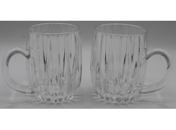 Pair Of Glass Crystal Coffee Mugs