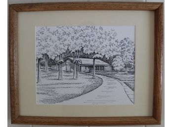 Framed Dikinson Ave School Sketch