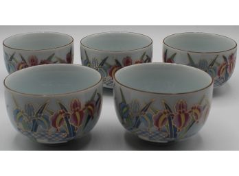 Set Of Japanese Porcelain Ayame Rice Bowls (5)