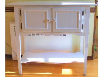 Decorative White Side Table With Cabinets