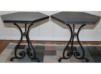 Pair Of Iron Side Tables