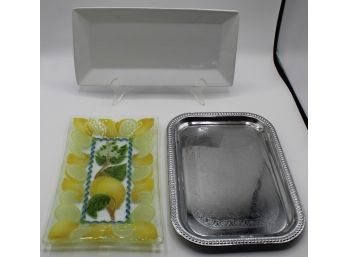 Lot Of Assorted Serving Trays