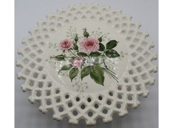 Lovely Woven Floral Pink Roses Cake ~ Dessert  Plate