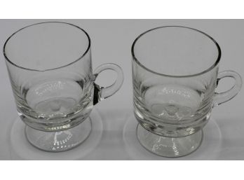 Lovely Pair Of Glass Coffee Mugs