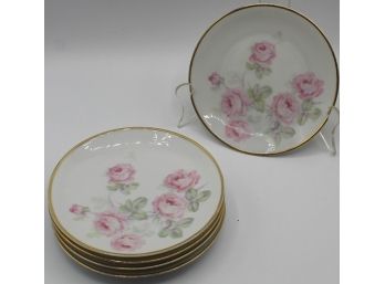 Pink Roses With Gold Trim Bavaria Chinaware