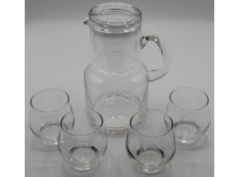 Lovely Glass Pitcher With 4 Glasses