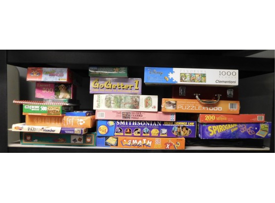 Assorted Lot Of Jigsaw Puzzles And Games (w129)