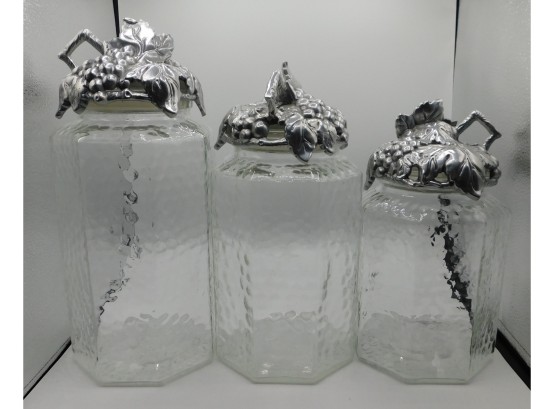 Set Of Arthur Court Fruit Jars With Metal Lid (w083)