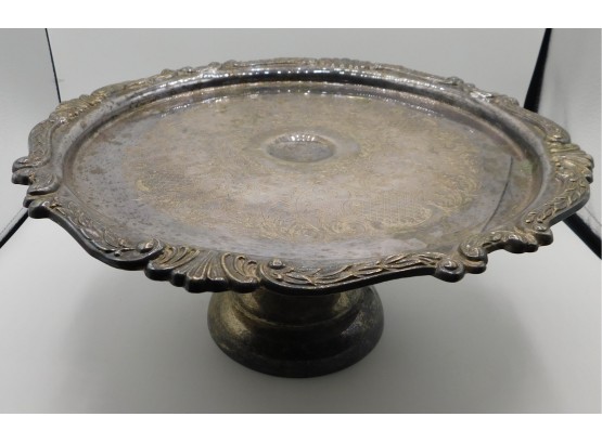 Vintage Silver Plate Cake Tray (w228)
