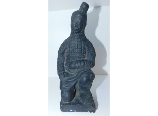 Pair Of Vintage Chinese Clay Terracotta Warrior Soldiers (w035)