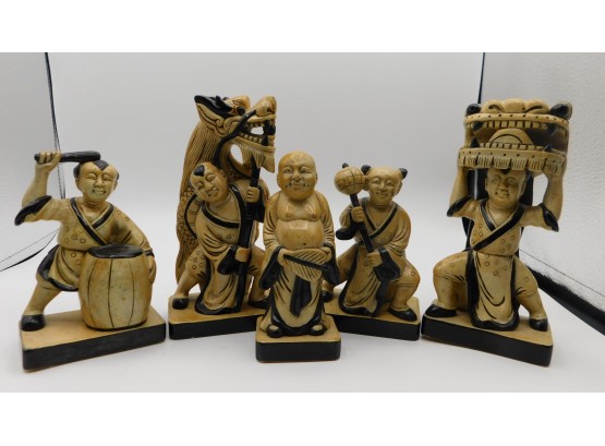 Vintage Solid Stone Chinese Figurine Set (w225)
