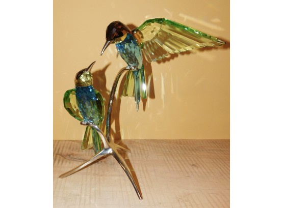 Swarovski Crystal Bird Figurine #957128 Bee Eaters (w024)