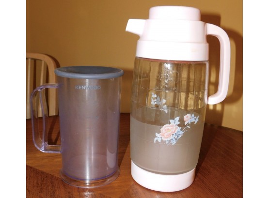 Vintage Floral Thermos And Kenwood Pitcher (w101)