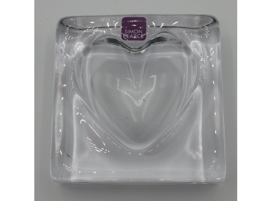 Simon Pearce Hand Made Glass Heart Block (w071)