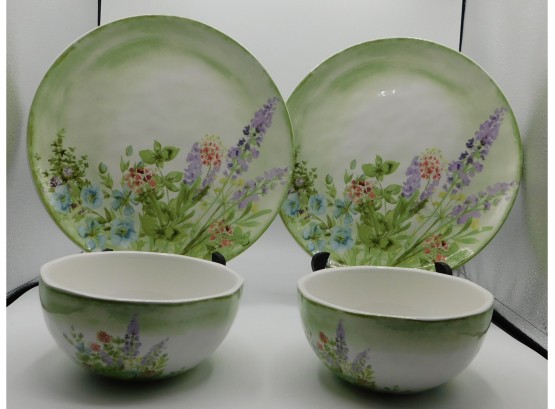 Pier 1 Botanical Garden Bowl And Plate Collection (w107)